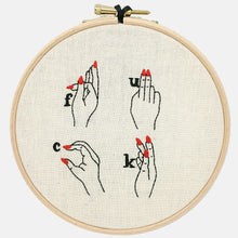 Load image into Gallery viewer, F........ Word Sign Language Embroidery Kit - VintageMadbyM