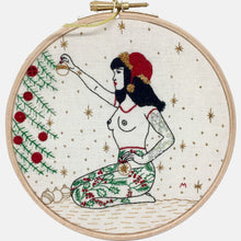 Load image into Gallery viewer, The Christmas Tattooed Lady Embroidery Kit - VintageMadbyM