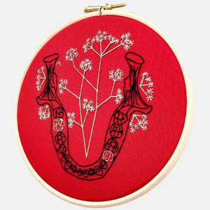 Anatomy & Botanic: Baby Breath in my Jaw Embroidery Kit - VintageMadbyM