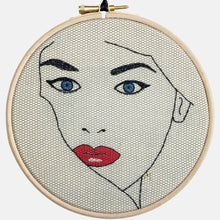 Load image into Gallery viewer, Modern Embroidery, Wall Art, Hoop Art, Femme Fatale - VintageMadbyM