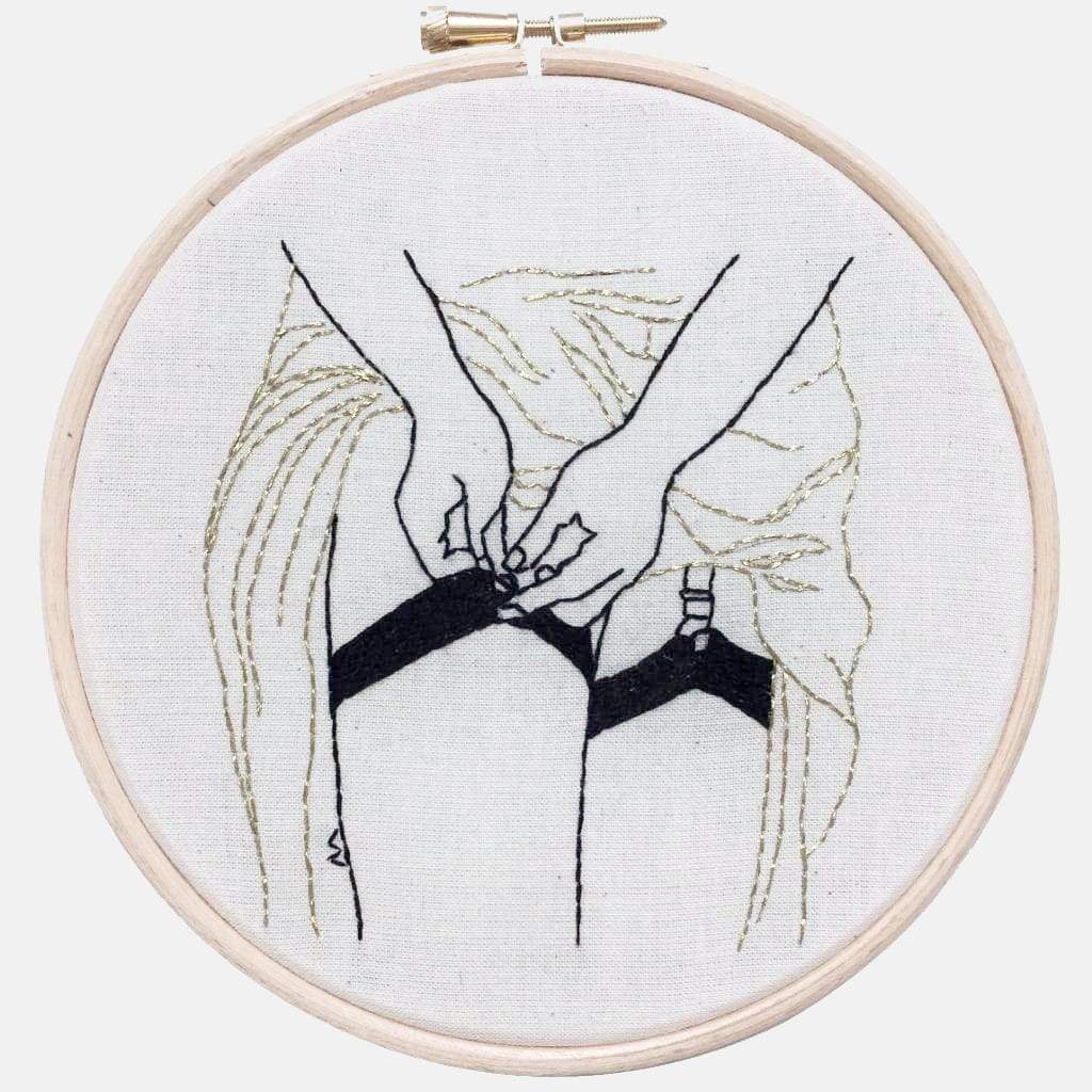She Pulls her Stockings on ... Embroidery Pattern & Tutorial (PDF file) - VintageMadbyM