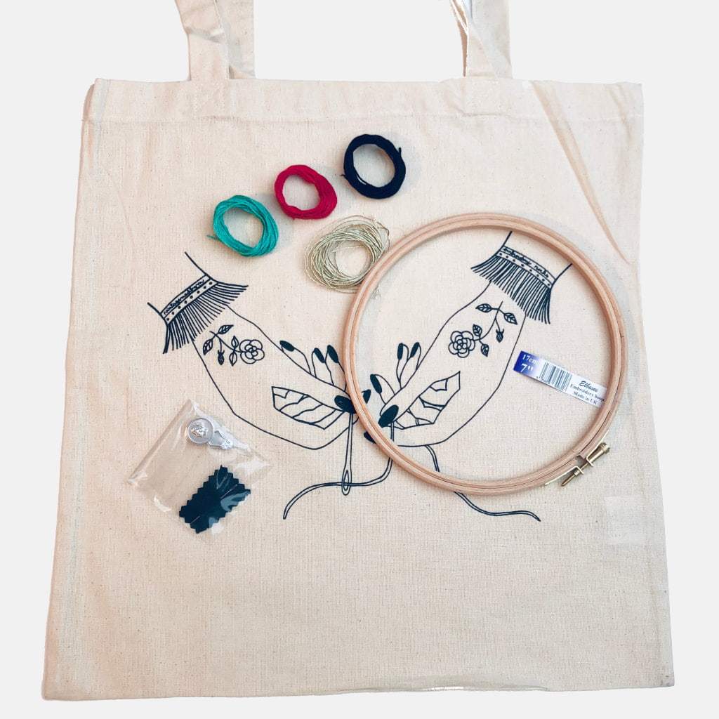 Les Mains à l'Ouvrage, Kit de Broderie avec Tote Bag – VINTAGEMADBYM