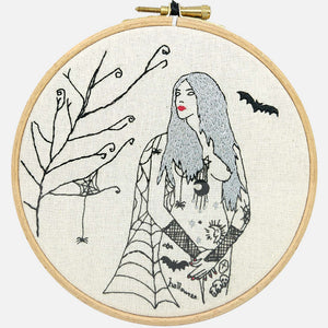 Autumn Tattooed Lady Embroidery Kit - VintageMadbyM