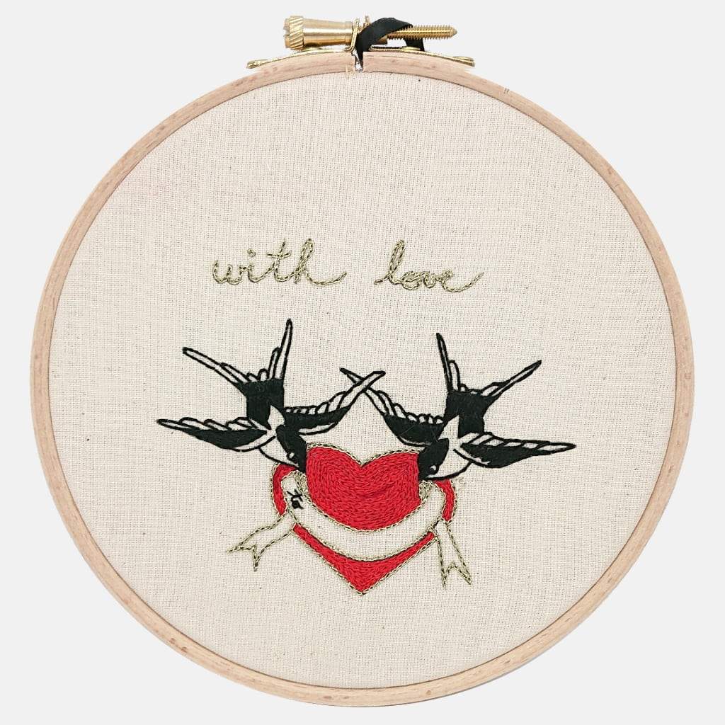 Love Swallows,  Embroidery Pattern & Tutorial (PDF file) - VintageMadbyM