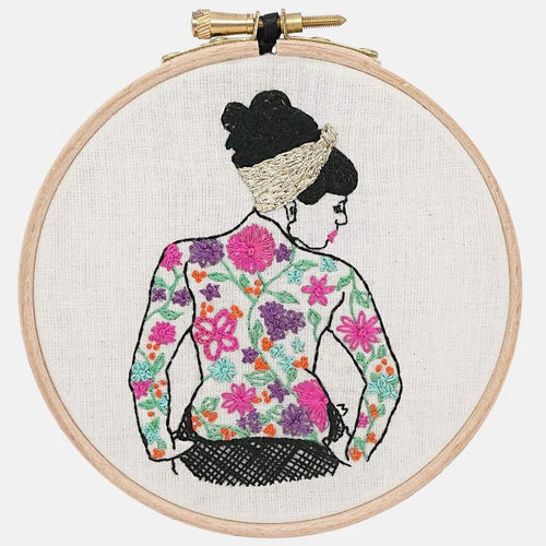 Spring Tattooed Lady Embroidery Pattern & Tutorial (PDF file) - VintageMadbyM