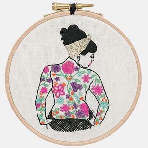 The Spring Tattooed Lady Embroidery Kit - VintageMadbyM