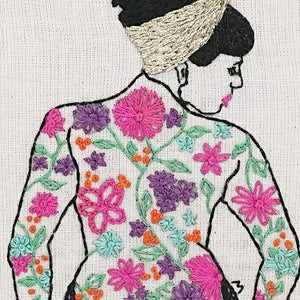 The Spring Tattooed Lady Embroidery Kit - VintageMadbyM