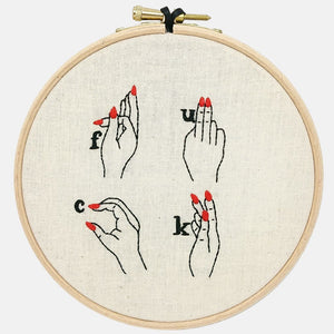 F........ En langue des signes, Kit de Broderie - VintageMadbyM