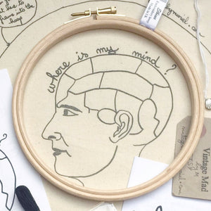 The Phrenology Head, Embroidery Kit - VintageMadbyM