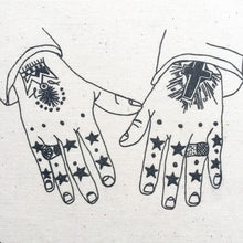 Load image into Gallery viewer, To the Stars My Love, Mark Lanegan&#39;s Tattooed Hands, Embroidery Kit - VintageMadbyM