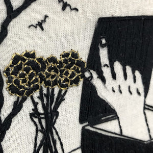 Modern Embroidery, Wall Art, Hoop Art, Thing Addams - VintageMadbyM