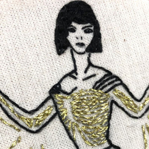 Modern Embroidery, Wall Art, Hoop Art, The Batlady, Wings of Desire - VintageMadbyM