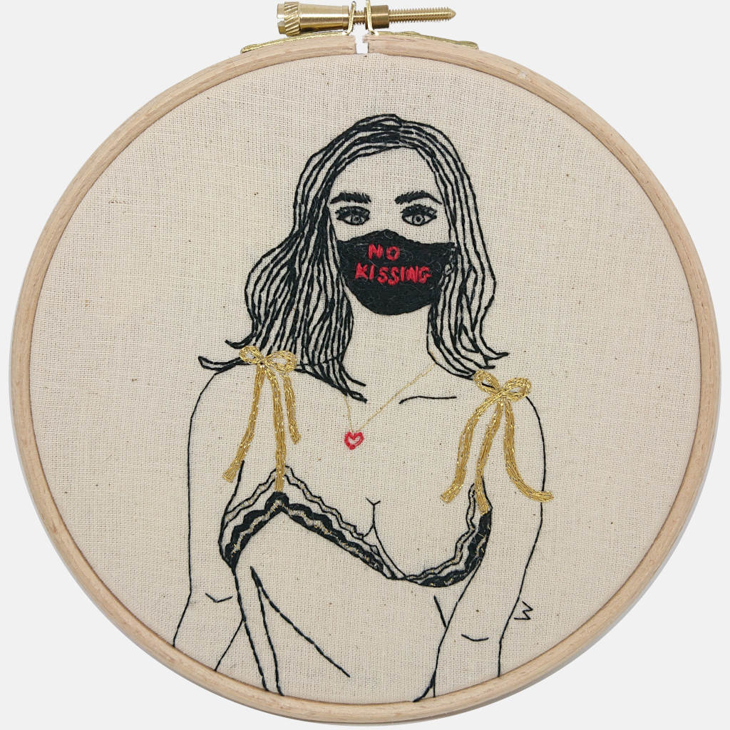 No Kissing Embroidery Kit