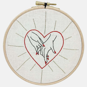 Modern Embroidery, Wall Art, Hoop Art, Hold my Hand She and Her - VintageMadbyM