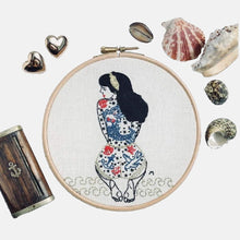 Load image into Gallery viewer, Summer Tattooed Lady Embroidery Kit - VintageMadbyM