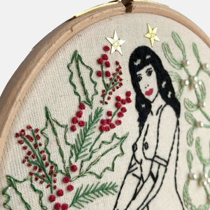 The Christmas Pin Up Embroidery Kit - VintageMadbyM