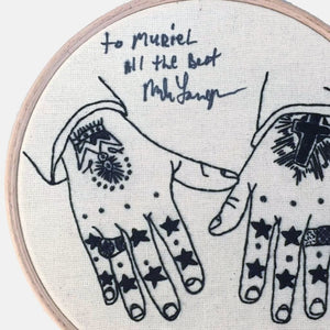 To the Stars My Love, Mark Lanegan's Tattooed Hands, Embroidery Kit - VintageMadbyM