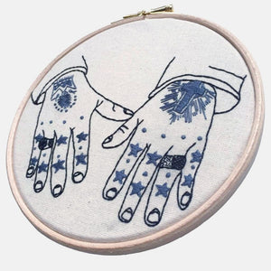 To the Stars My Love, Mark Lanegan's Tattooed Hands, Embroidery Kit - VintageMadbyM