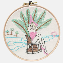 Load image into Gallery viewer, Modern Embroidery, Wall Art, Hoop Art, Summer Pin-Up - VintageMadbyM