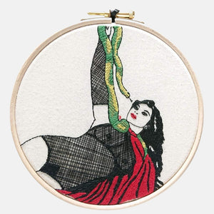 Modern Embroidery, Wall Art, Hoop Art, They Call my Girl the Snake Cha VINTAGEMADBYM Modern Embroidery, Wall Art, Hoop Art, They Call my Girl the Snake Cha VINTAGEMADBYM