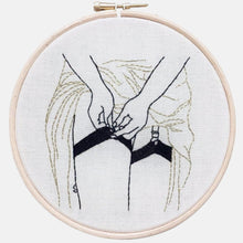 Load image into Gallery viewer, She Pulls her Stockings On (Watching Alice), Embroidery Kit - VintageMadbyM