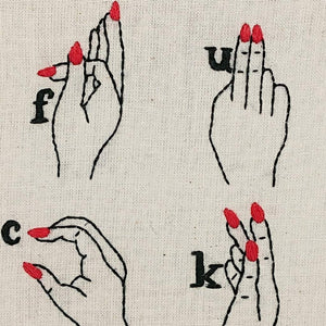 F........ Word Sign Language Embroidery Kit - VintageMadbyM