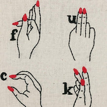 Load image into Gallery viewer, F........ En langue des signes, Kit de Broderie - VintageMadbyM